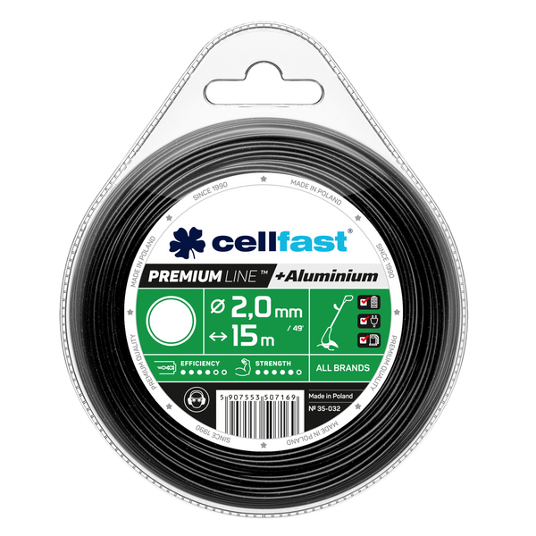 Ліска для тримера кругла Cellfast Premium 2 мм х 15 м 1244624 фото